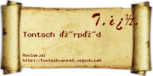 Tontsch Árpád névjegykártya